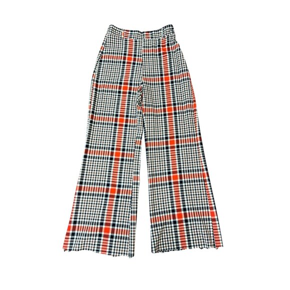 Free People Plaid Jules Pant Rust Combo size 4 - Picture 1 of 8